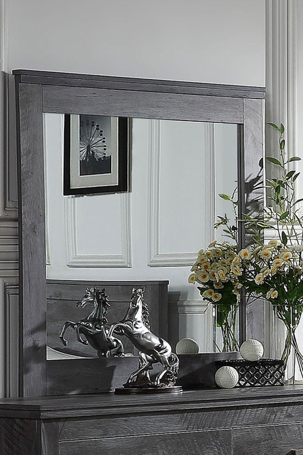 ACME - Vidalia Mirror in Rustic Gray Oak