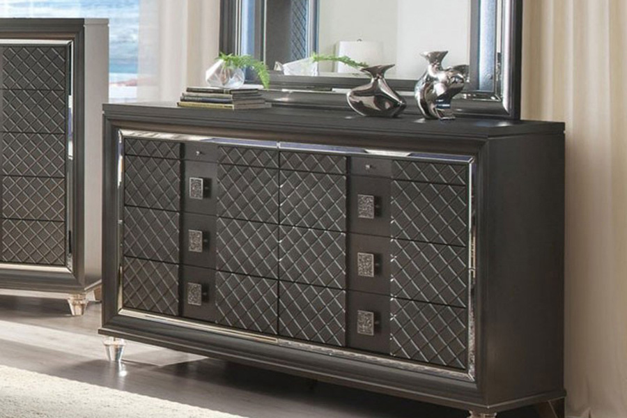 ACME - Sawyer Dresser in Metallic Gray