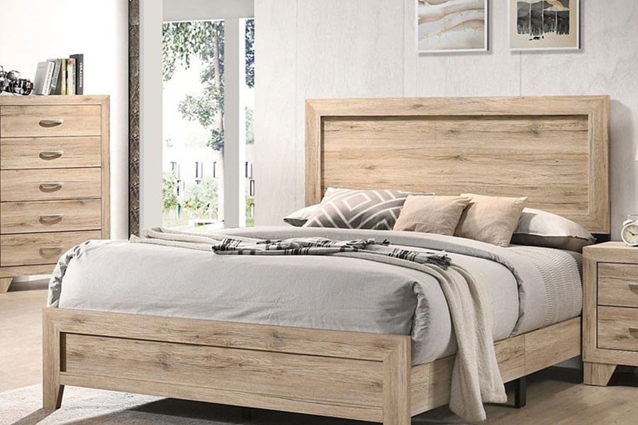 ACME Miquell Panel Bed - Rustic, King Size