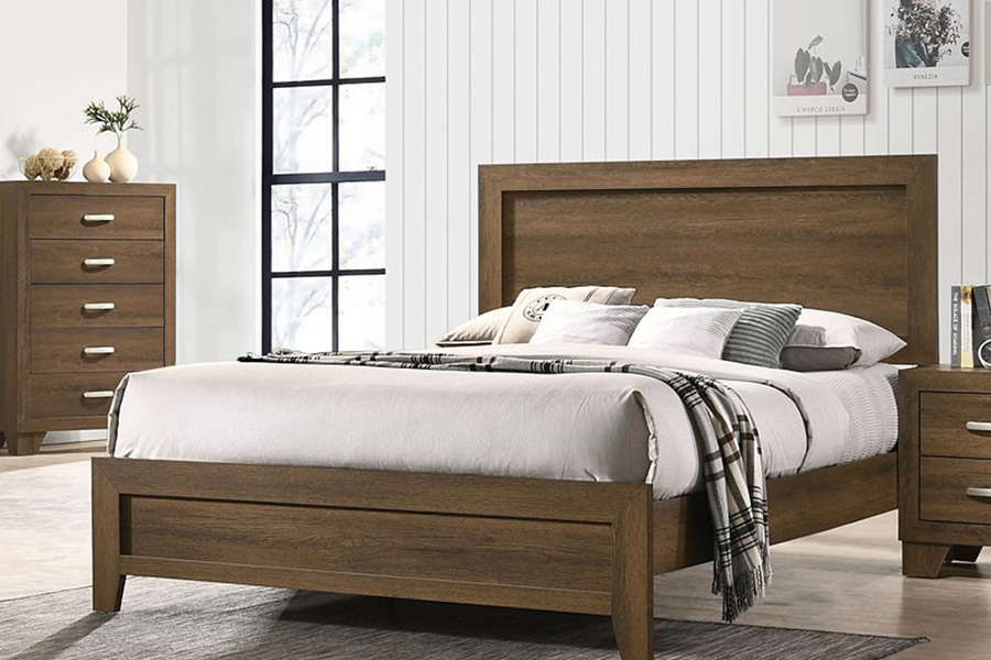 ACME Miquell Panel Bed - Oak, King Size