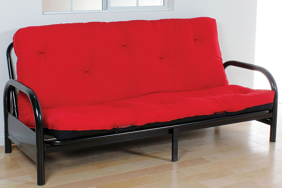 ACME Nabila Full Size Futon Mattress - Red and Black, 6" H