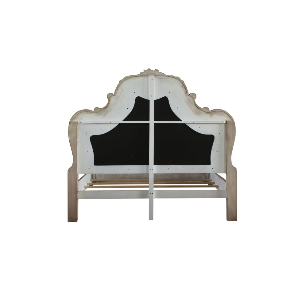 ACME Dresden Queen Bed - Synthetic/Vintage Bone White