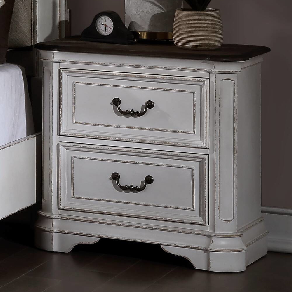 ACME Florian Nightstand - Antique White/Oak