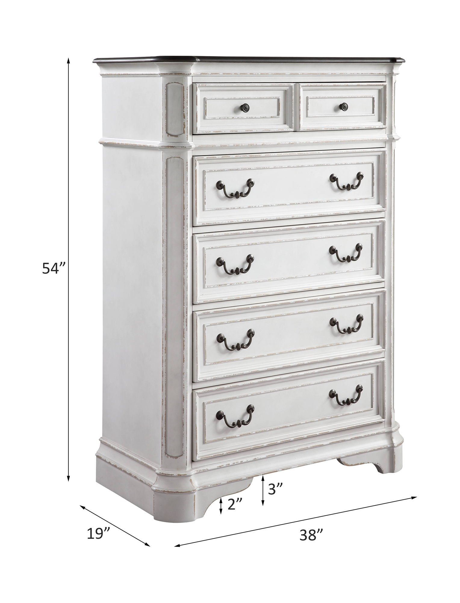 ACME Florian Chest - Antique White/Oak