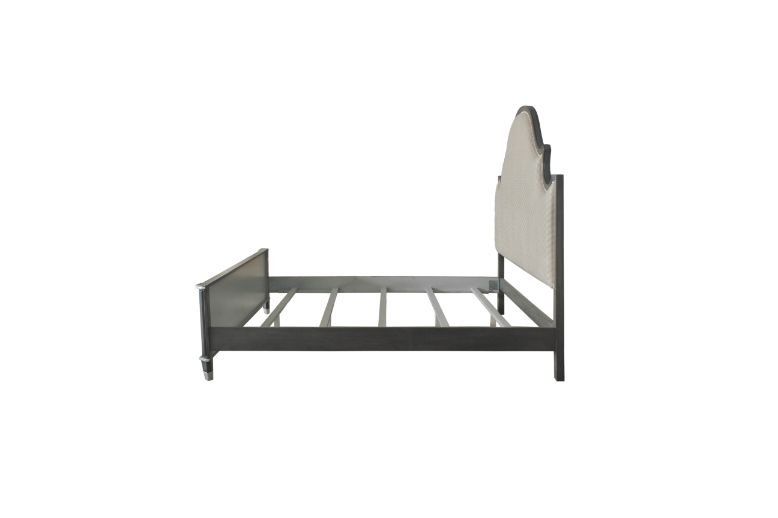 ACME House Beatrice CK Bed - Two Tone Beige Charcoal/Light Gray