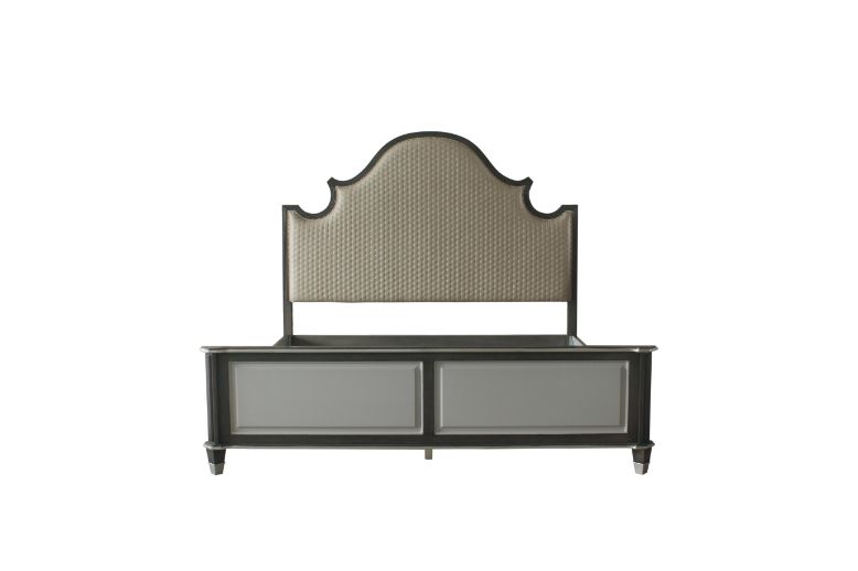 ACME House Beatrice CK Bed - Two Tone Beige Charcoal/Light Gray