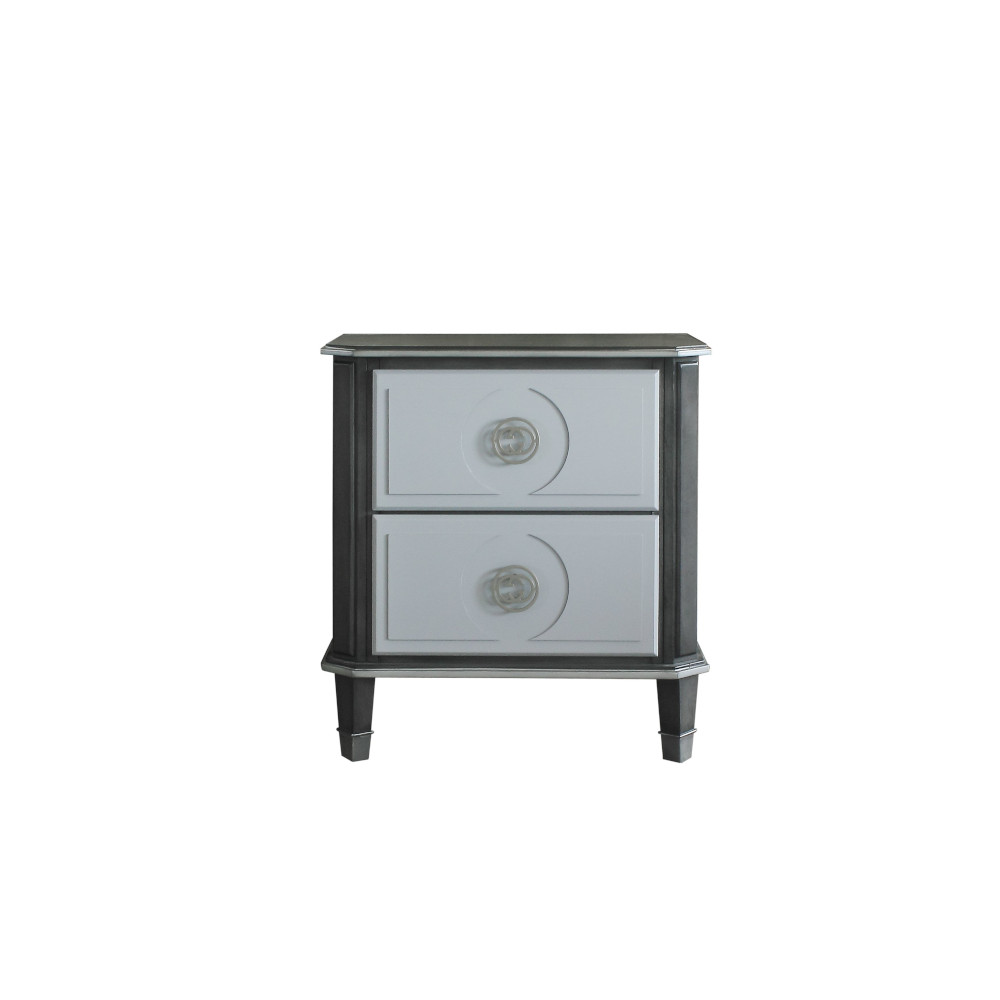 ACME - House Beatrice Nightstand in Charcoal/Light Gray