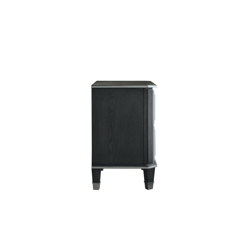 ACME - House Beatrice Nightstand in Charcoal/Light Gray