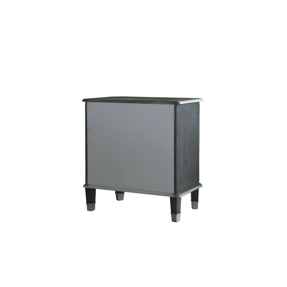 ACME - House Beatrice Nightstand in Charcoal/Light Gray