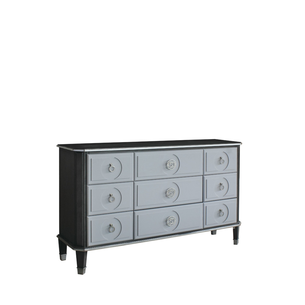 ACME - House Beatrice Dresser in Charcoal/Light Gray