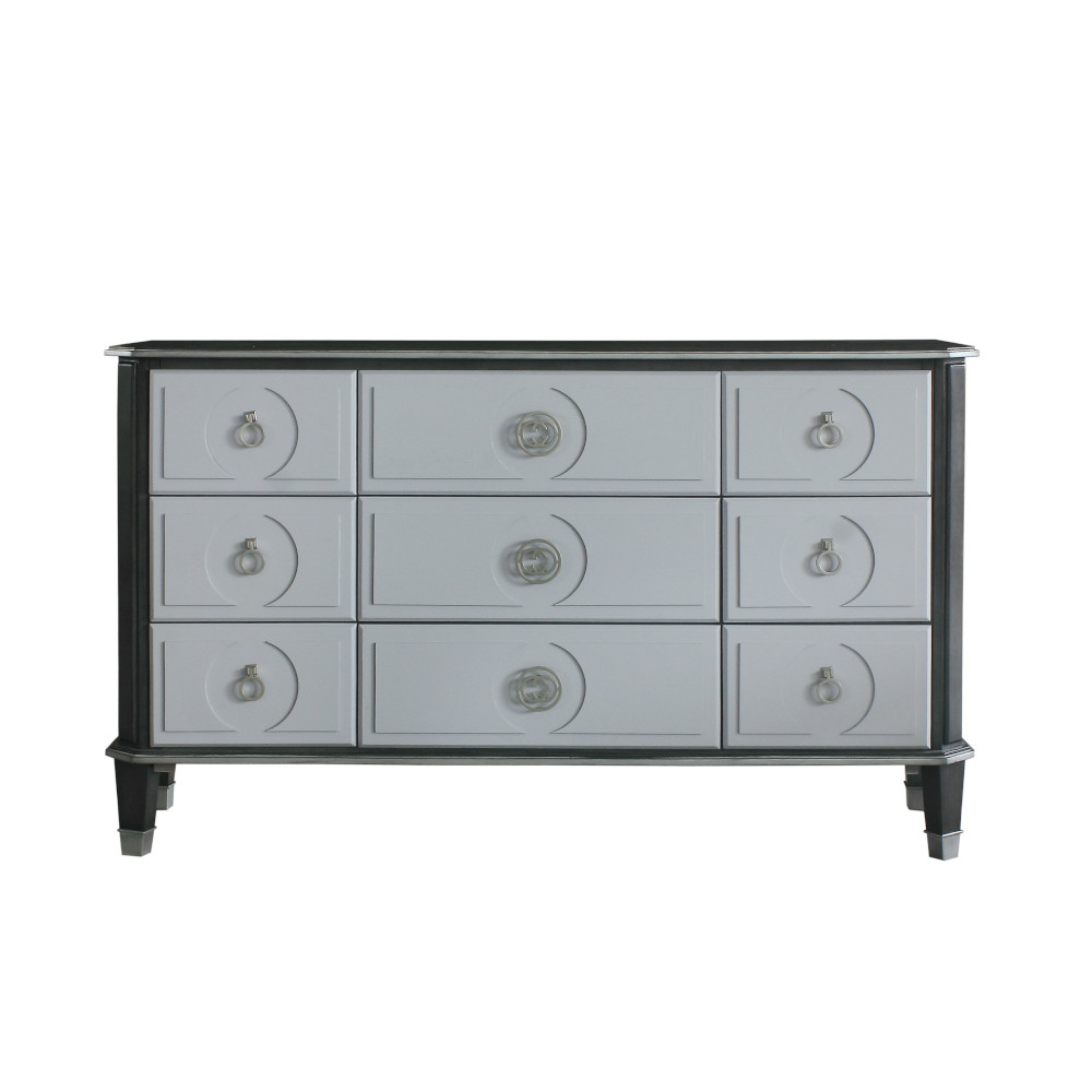 ACME - House Beatrice Dresser in Charcoal/Light Gray