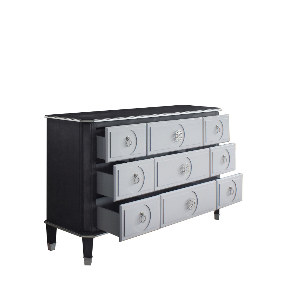 ACME - House Beatrice Dresser in Charcoal/Light Gray