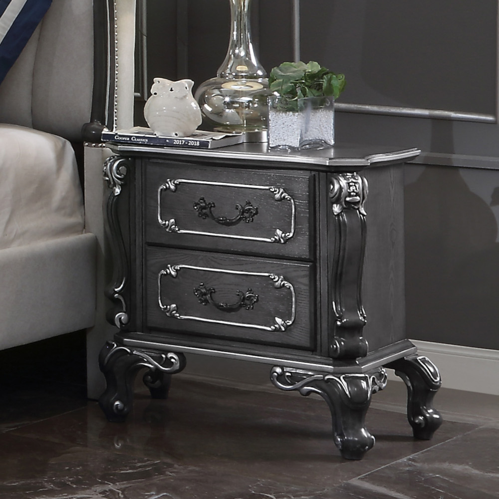 ACME - House Delphine Nightstand in Charcoal