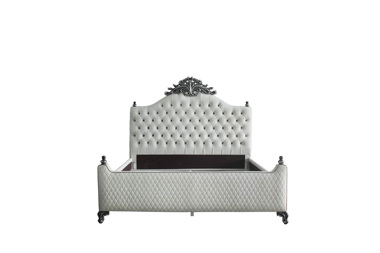 ACME - House Delphine Queen Bed in Two Tone Ivory Charcoal