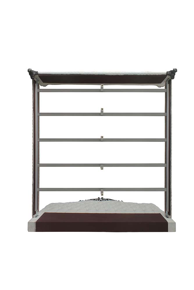 ACME - House Delphine Queen Bed in Two Tone Ivory Charcoal