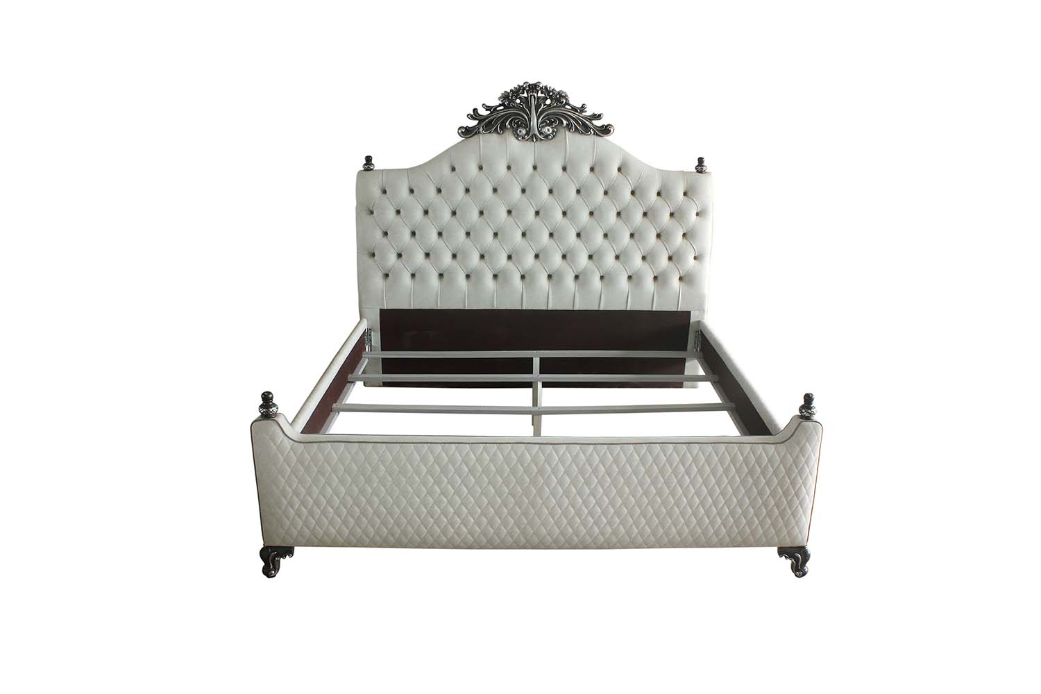 ACME - House Delphine Queen Bed in Two Tone Ivory Charcoal