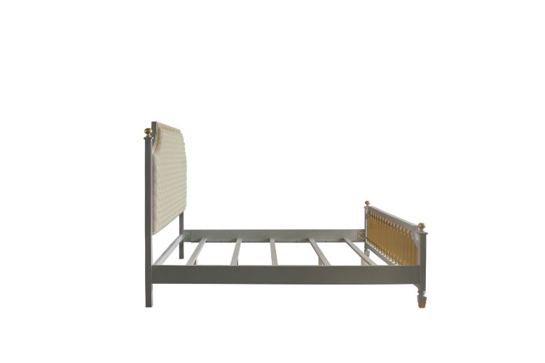 ACME House Marchese CK Bed - Beige/Pearl Gray