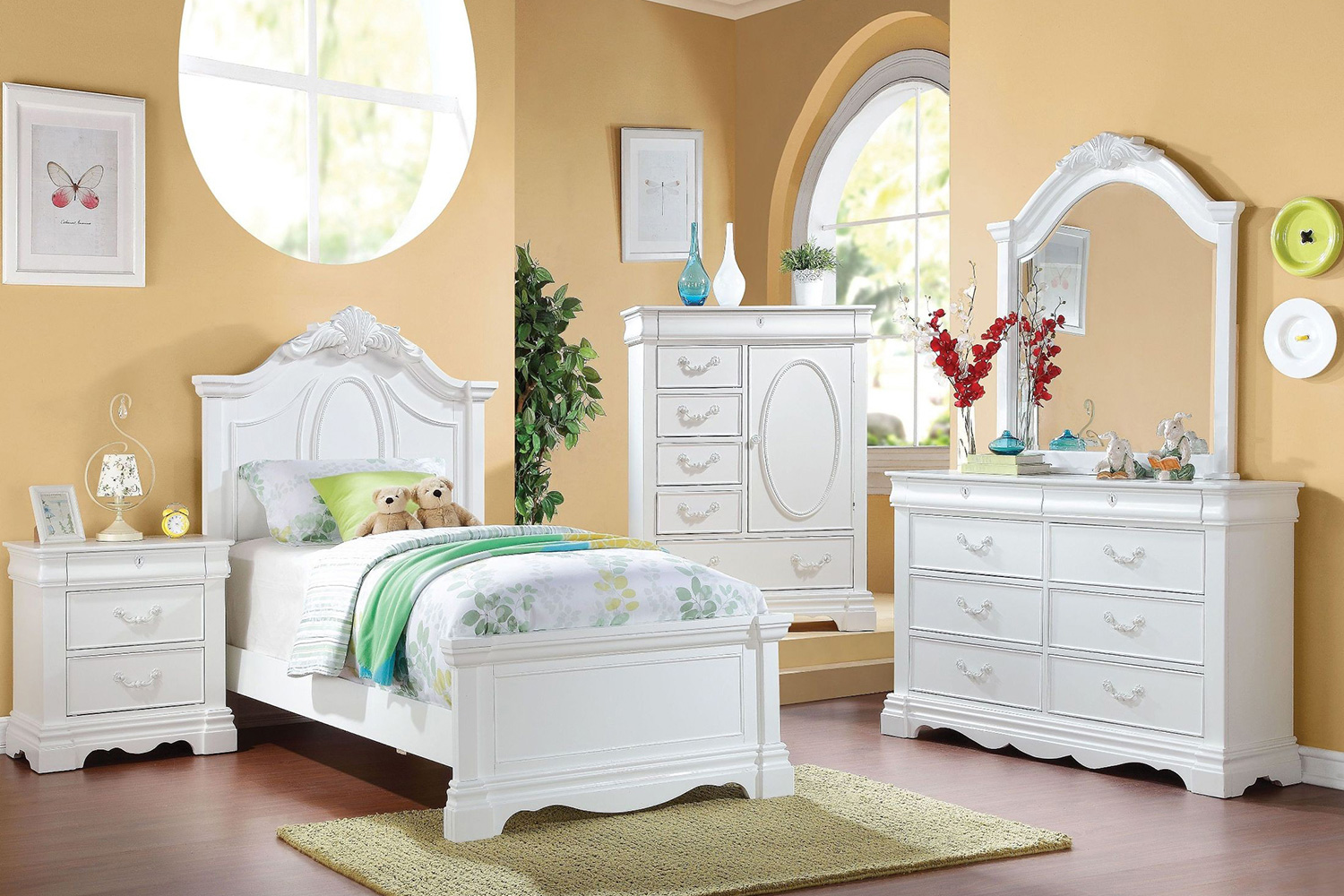 ACME - Estrella White Panel Bed