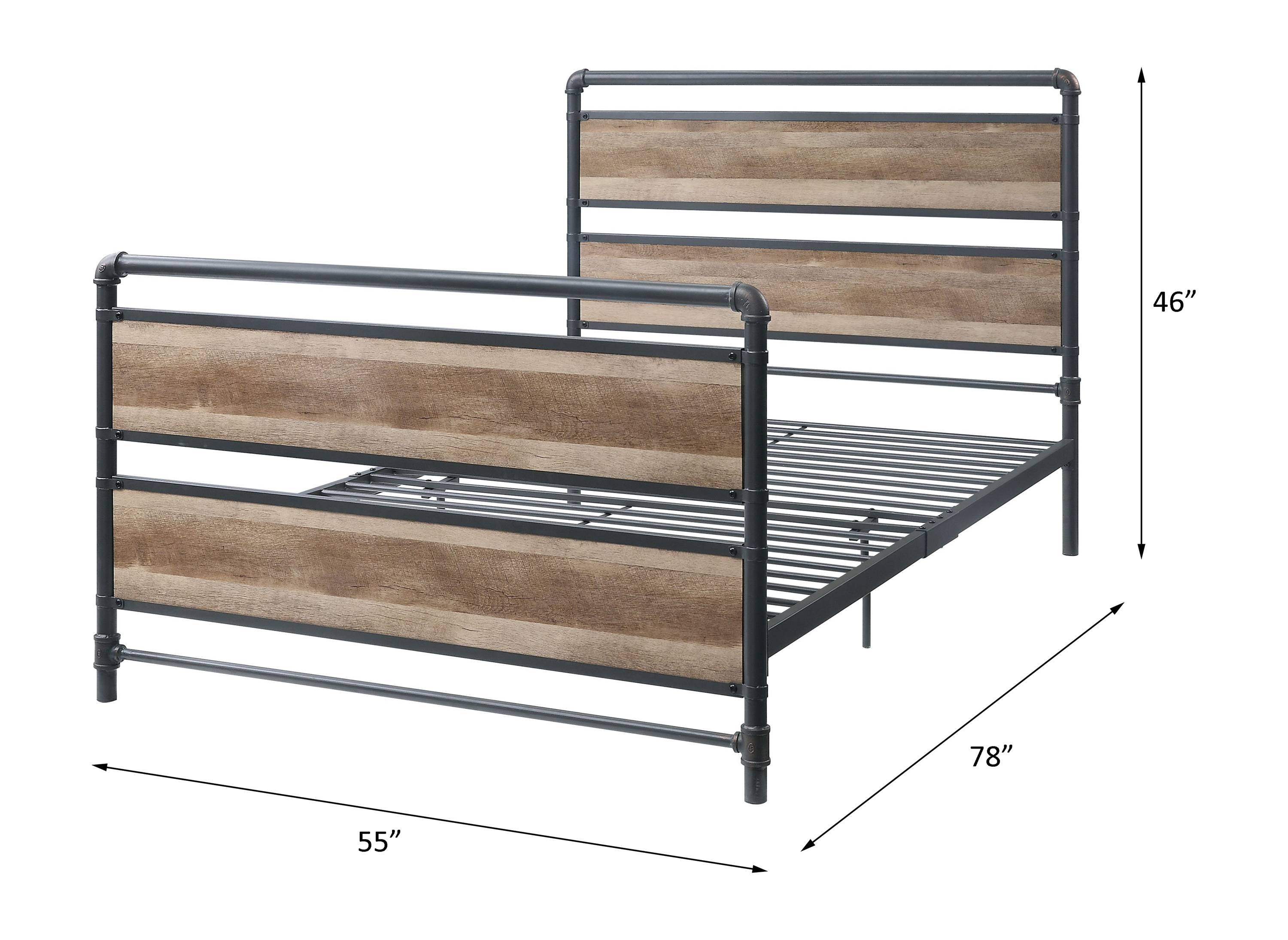 ACME - Brantley Full Bed in Antique Oak/Sandy Gray