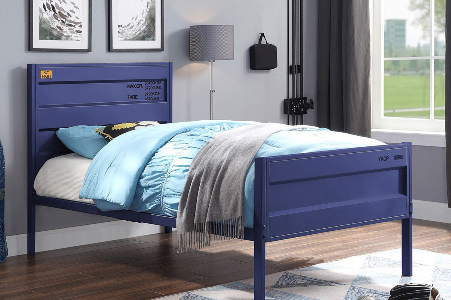 ACME Cargo Youth Panel Bed - Blue, Twin Size