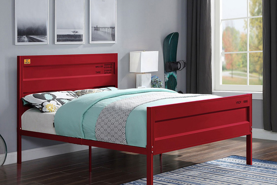 ACME Cargo Youth Panel Bed - Red, Full Size