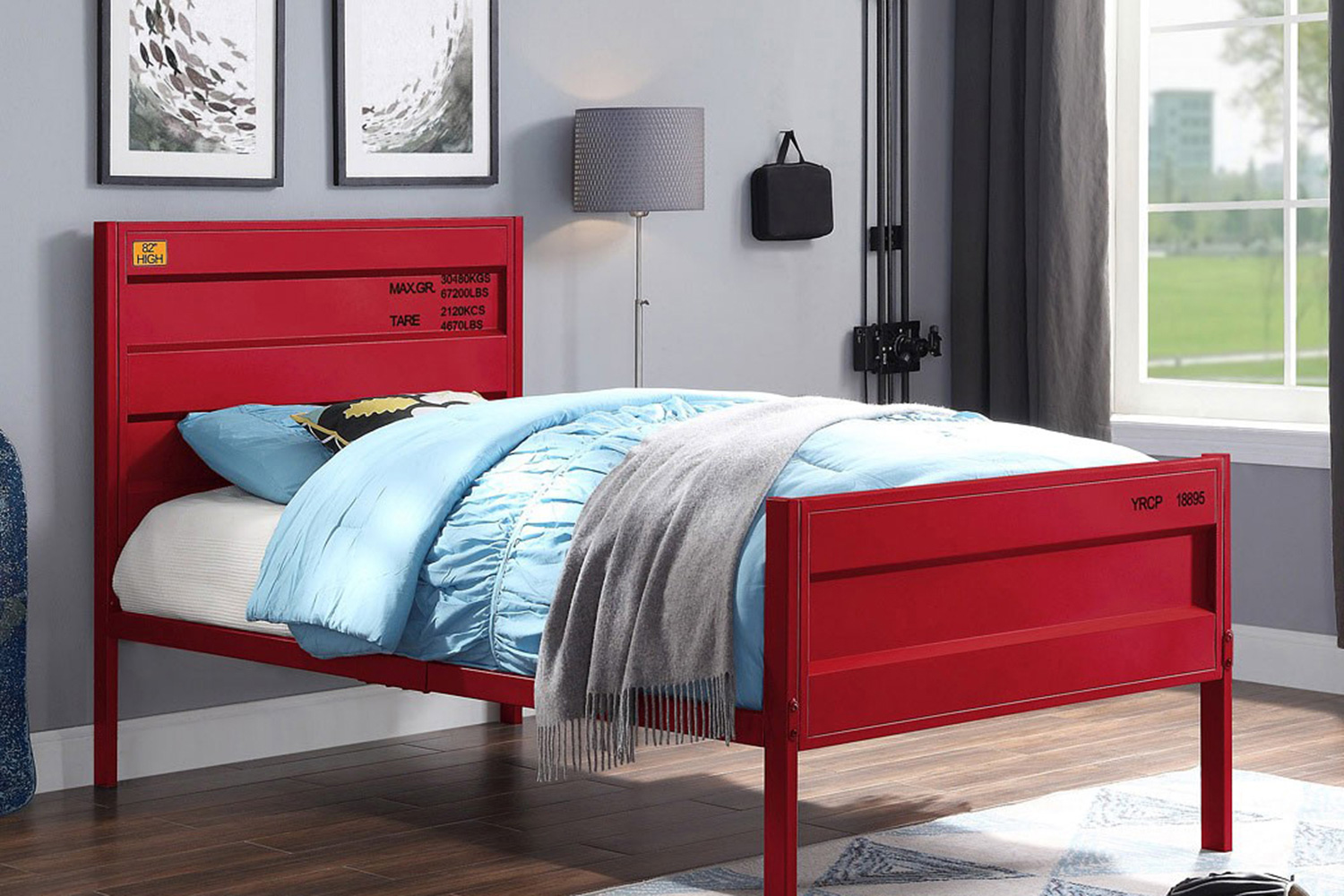 ACME Cargo Youth Panel Bed - Red, Twin Size