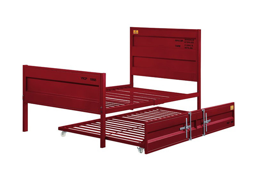 ACME Cargo Youth Panel Bed - Red, Twin Size