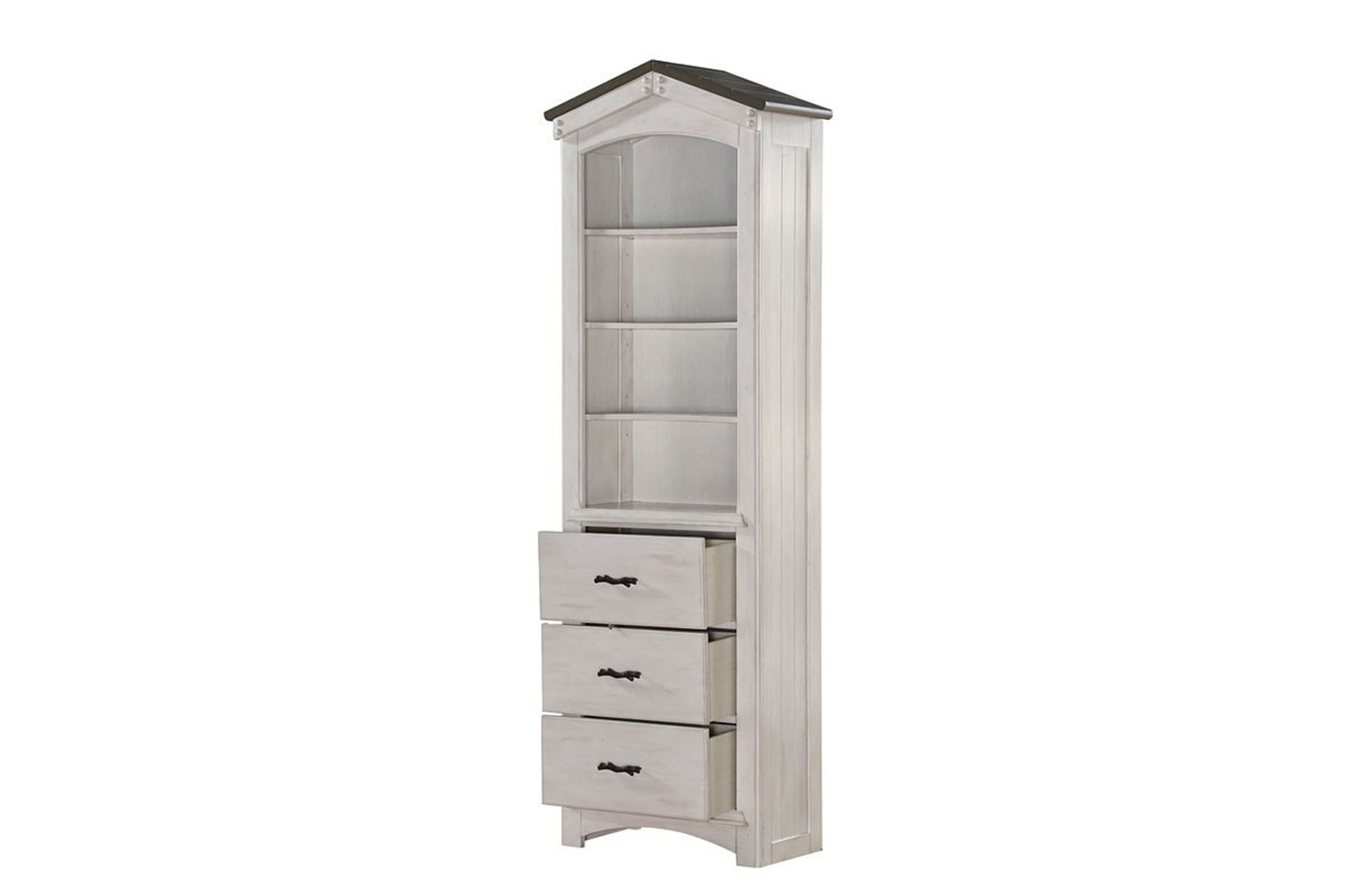 ACME Tree House Bookcase Cabinet - Weathered White/Gray