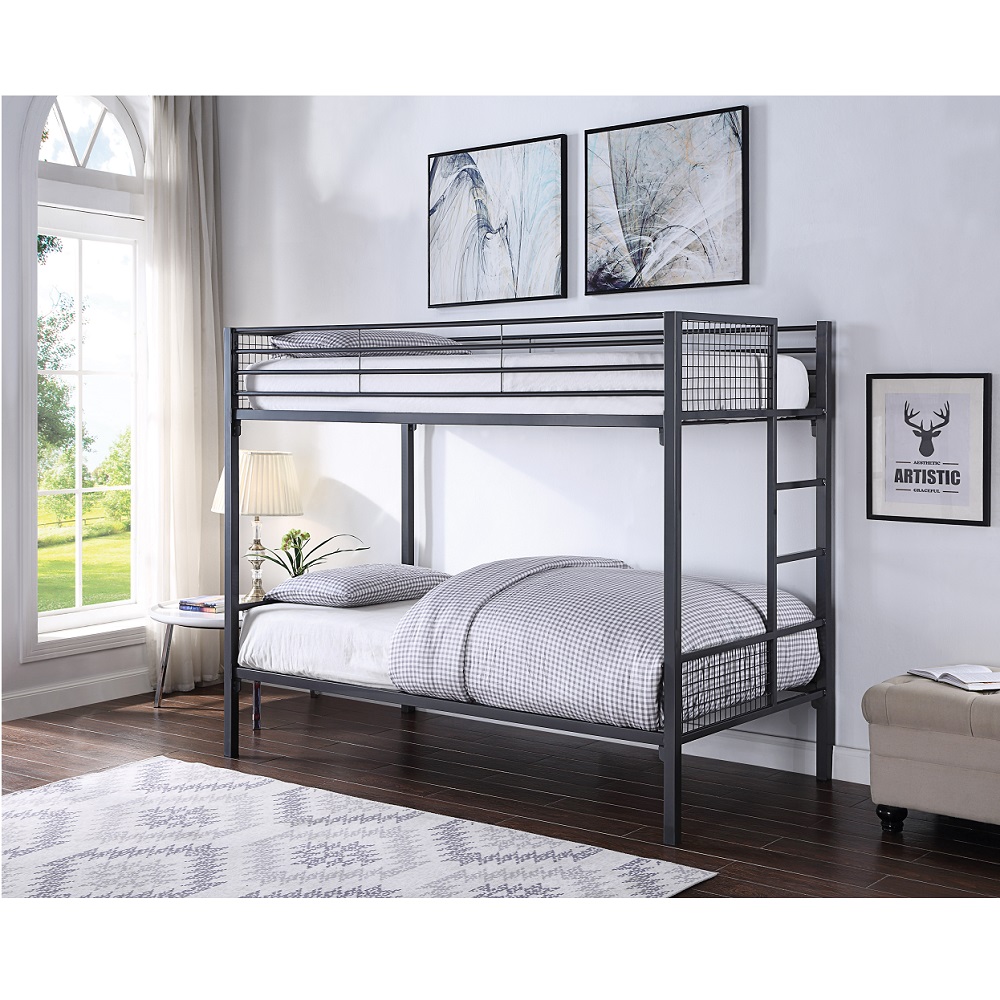 ACME - Gelsey Twin Bunk Bed in Sandy Black