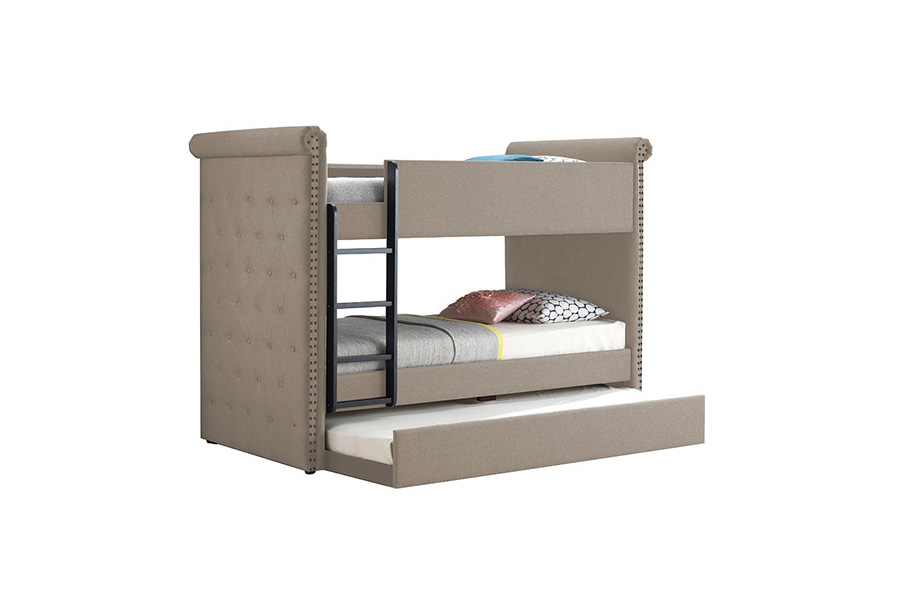 ACME Romana II Twin over Twin Bunk Bed with Trundle - Beige