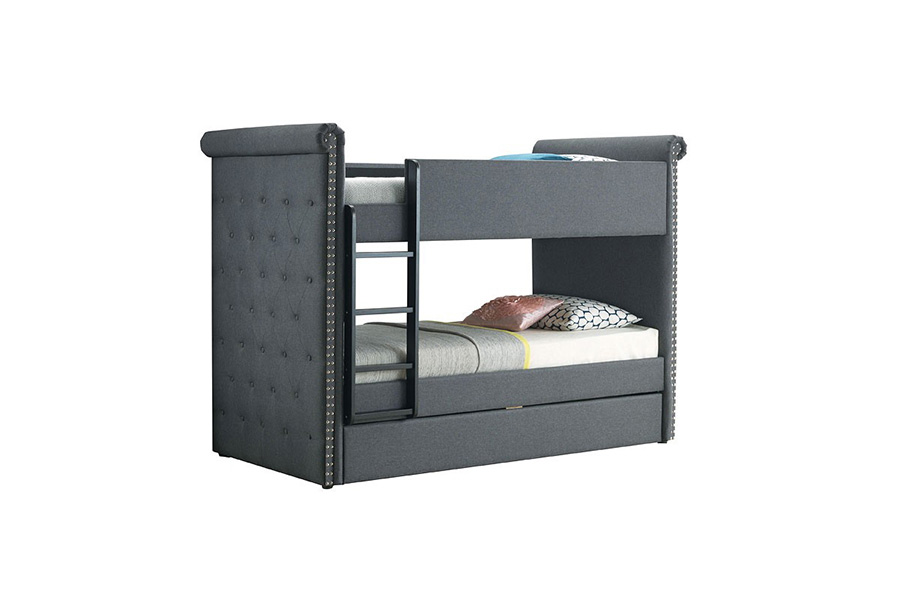 ACME Romana II Twin over Twin Bunk Bed with Trundle - Gray