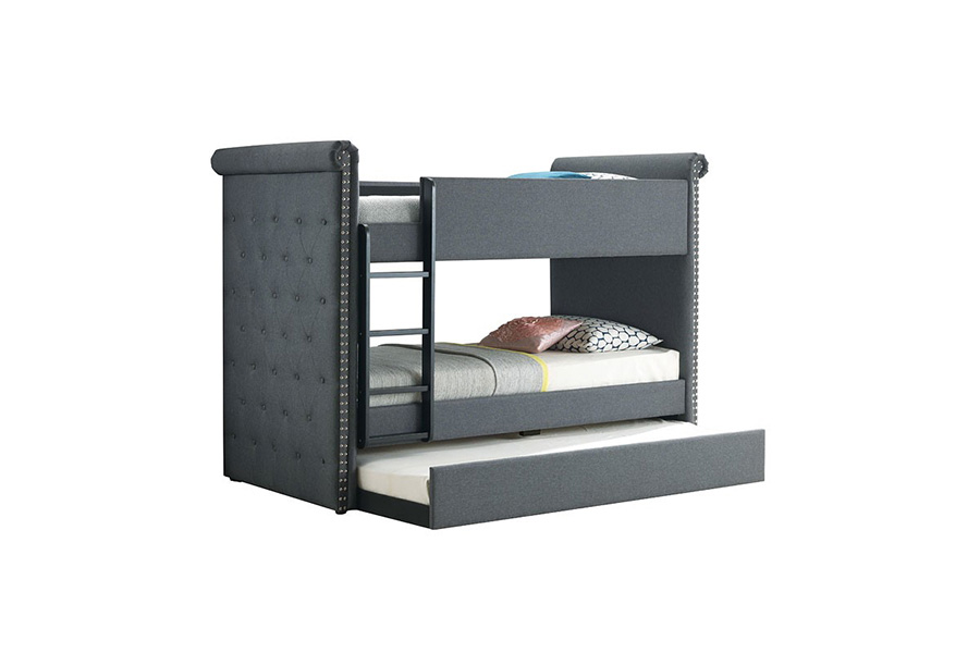 ACME Romana II Twin over Twin Bunk Bed with Trundle - Gray