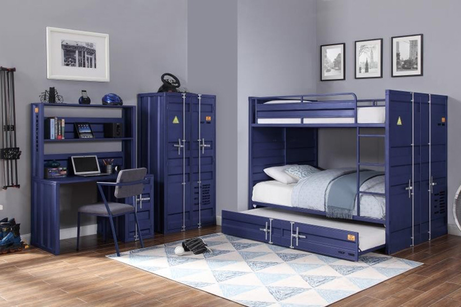 ACME Cargo Youth Full over Full Bunk Bed - Blue