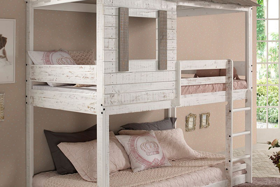 ACME Darlene Twin over Twin Bunk Bed - Rustic White