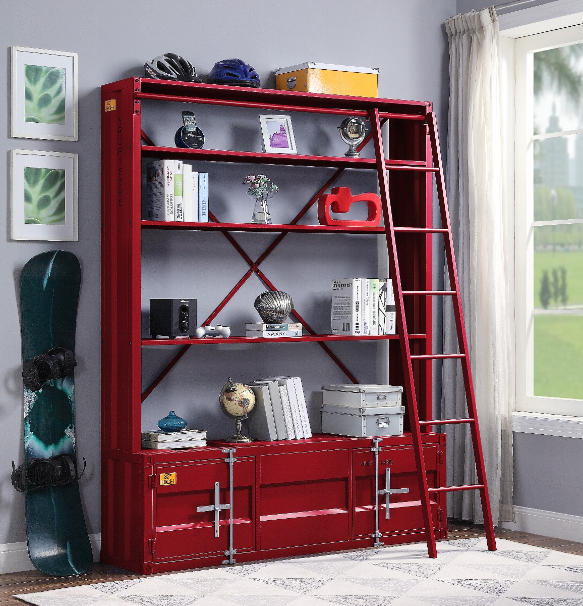 ACME Cargo Bookcase - Red