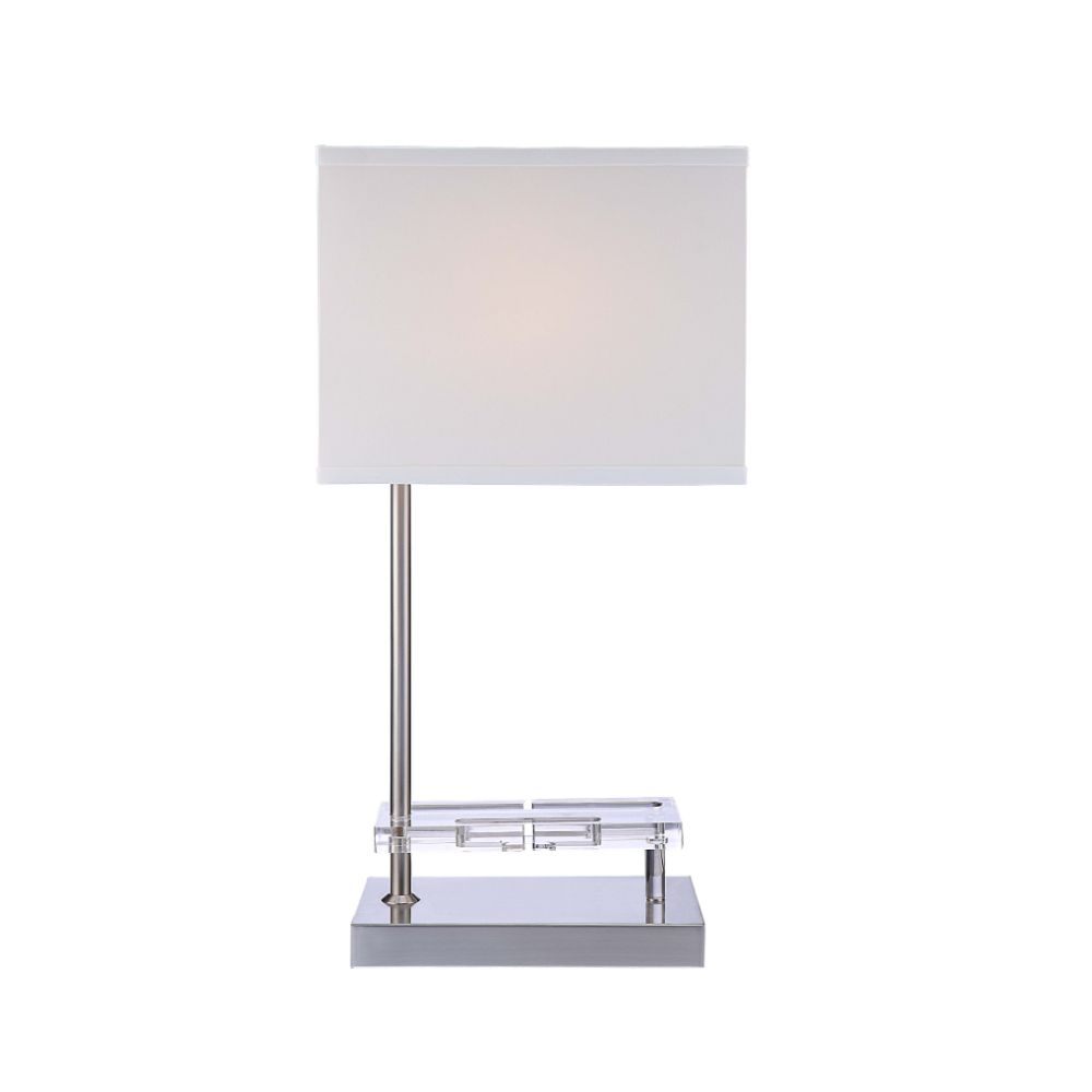 ACME - Britt Table Lamp with Usb in Sandy Nickel