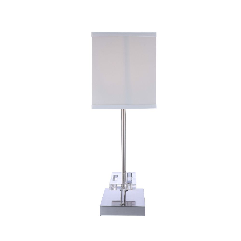 ACME - Britt Table Lamp with Usb in Sandy Nickel