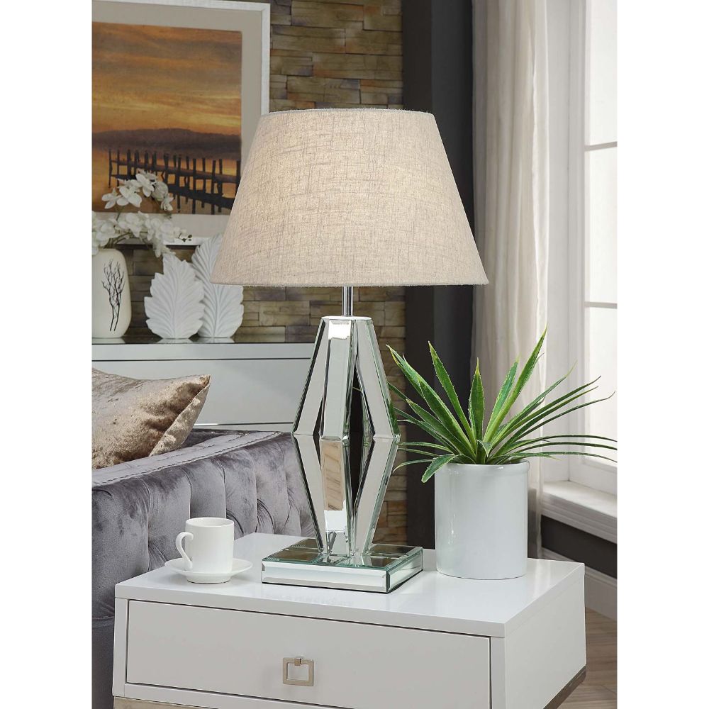 ACME - Britt Table Lamp in Mirrored/Chrome