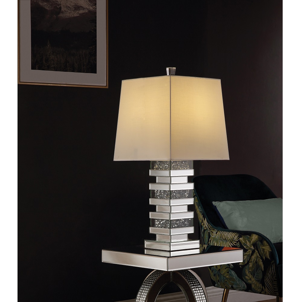 ACME - Noralie Table Lamp in Mirrored/Faux Diamonds (40242)