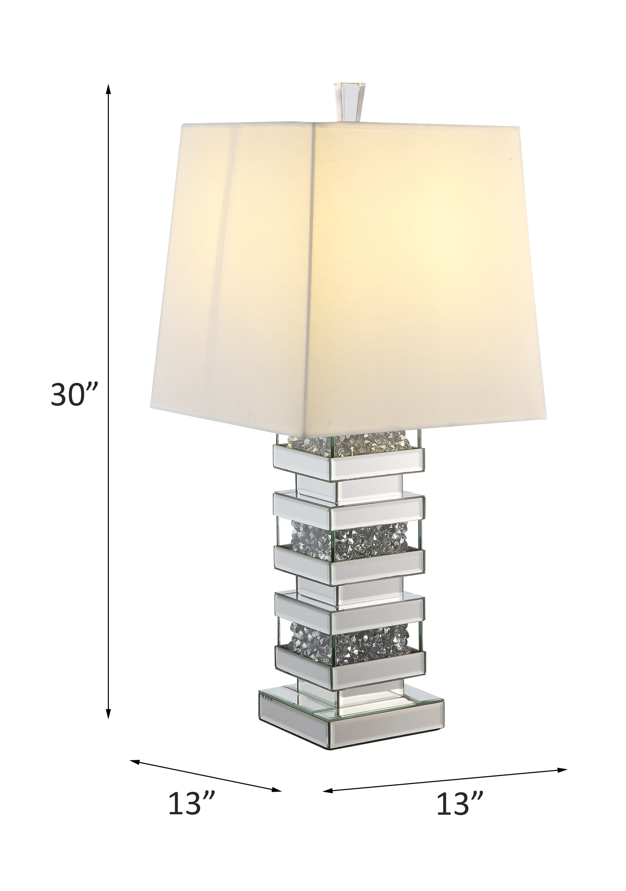 ACME - Noralie Table Lamp in Mirrored/Faux Diamonds (40242)