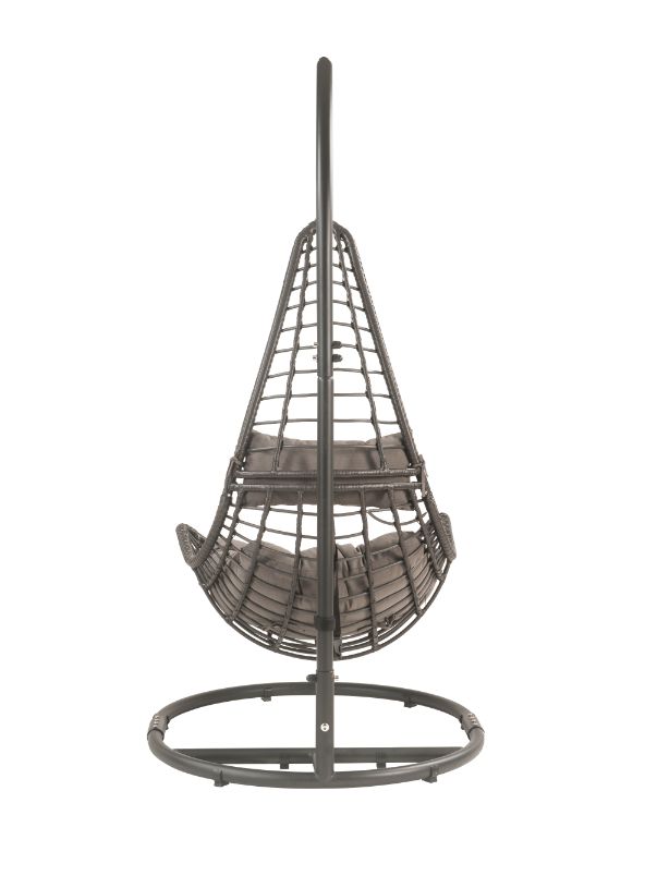 ACME - Uzae Hanging Chair in Gray/Charcoal Wicker