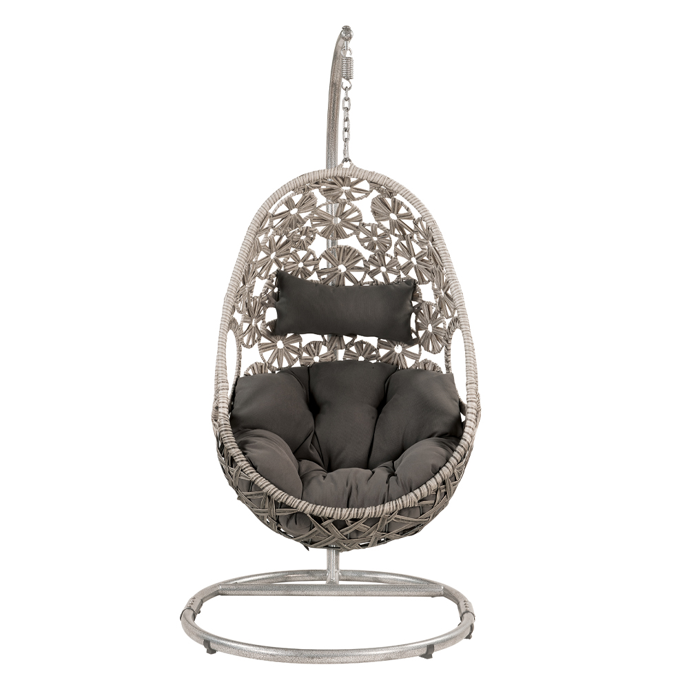 ACME - Sigar Hanging Chair in Light Gray/Wicker