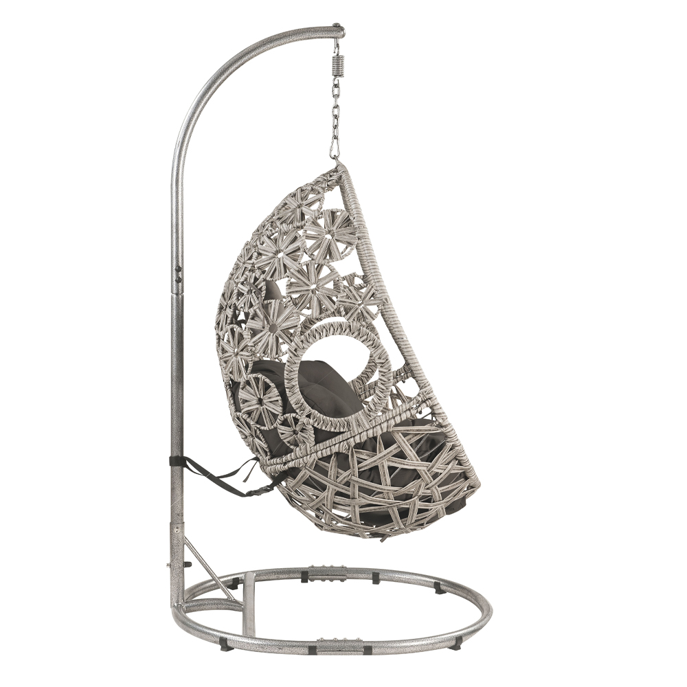 ACME - Sigar Hanging Chair in Light Gray/Wicker