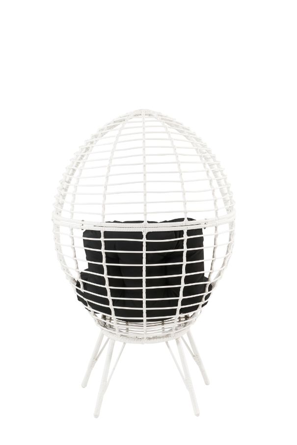 ACME - Galzed Patio Lounge Chair in Black/White Wicker