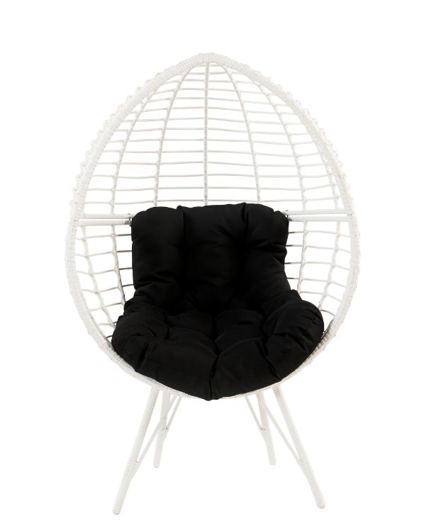 ACME - Galzed Patio Lounge Chair in Black/White Wicker