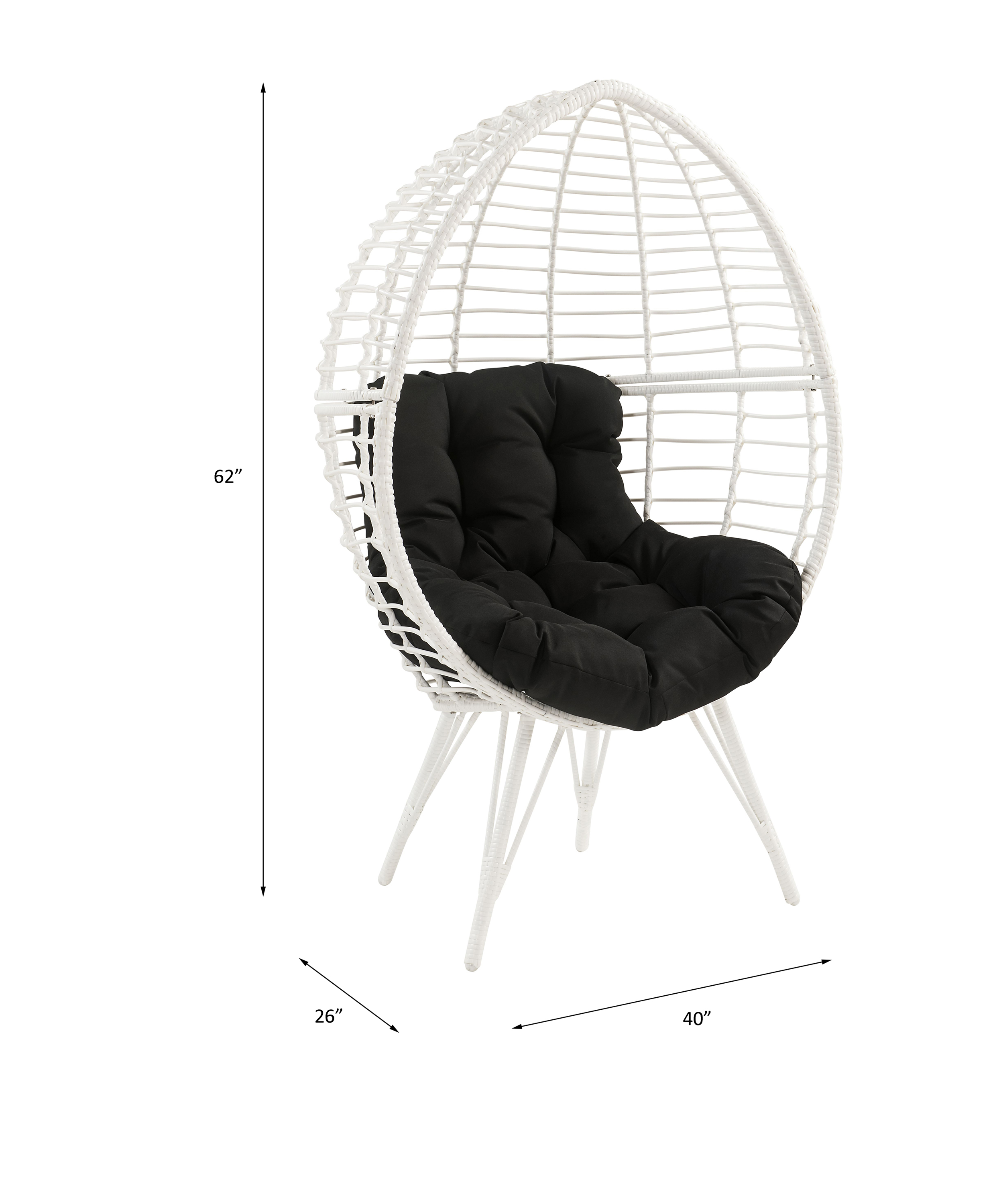 ACME - Galzed Patio Lounge Chair in Black/White Wicker