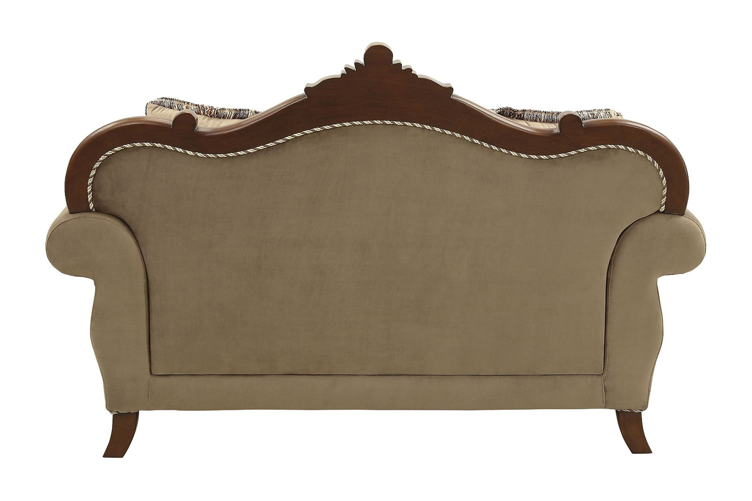 ACME - Mehadi Loveseat with 6 Pillows in Velvet/Walnut