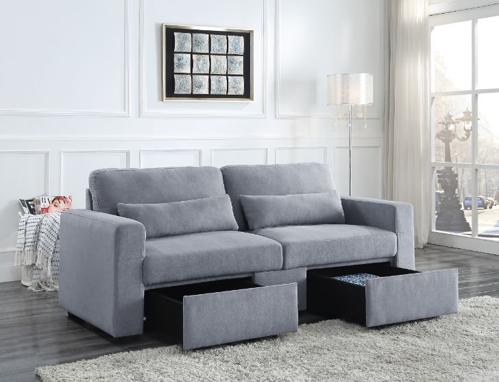 ACME - Rogyne Sofa with Storage in Gray