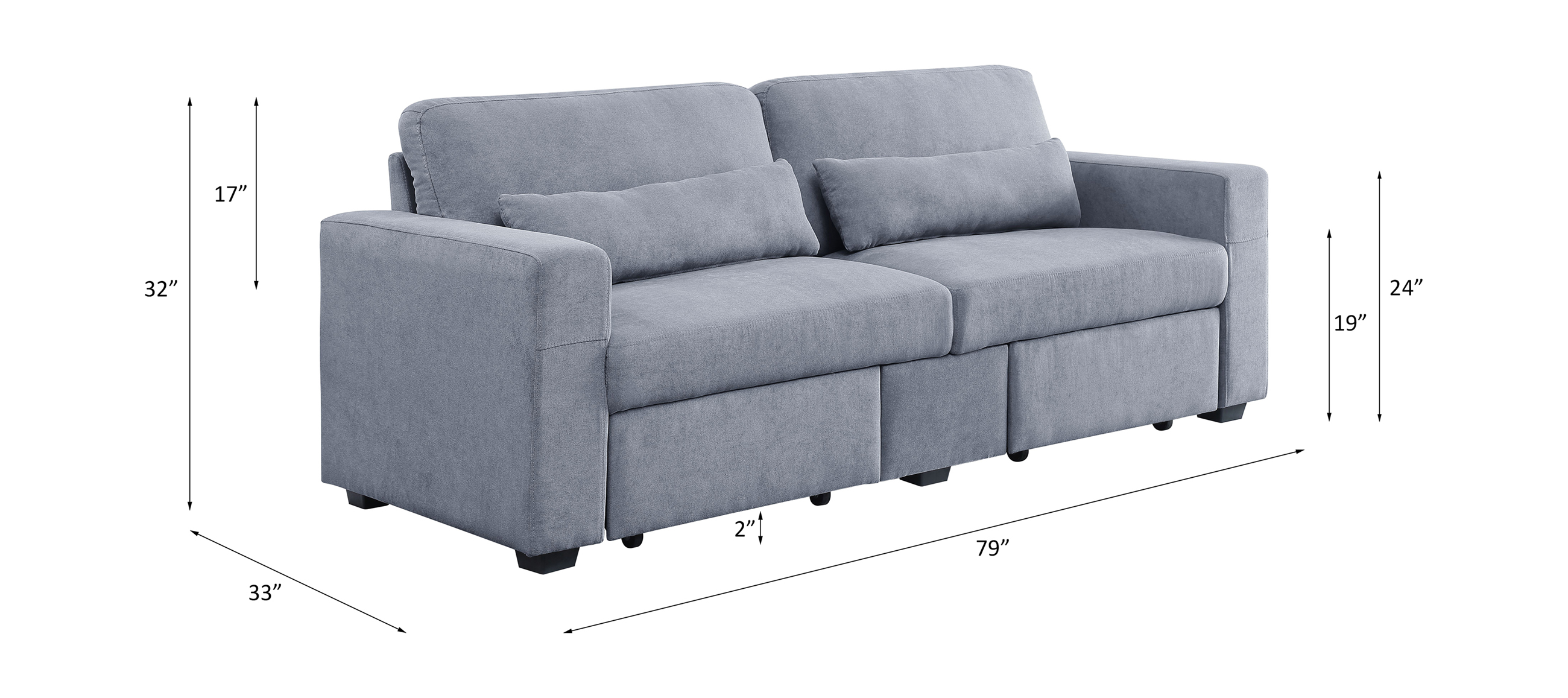 ACME - Rogyne Sofa with Storage in Gray