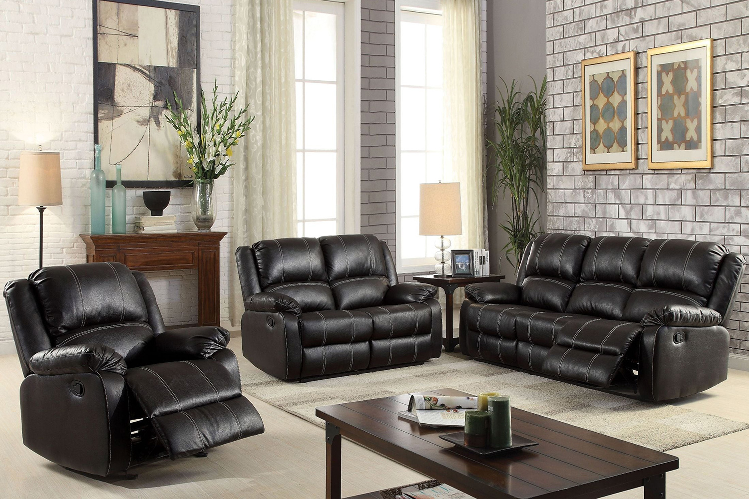 ACME Zuriel Reclining Sofa - Black